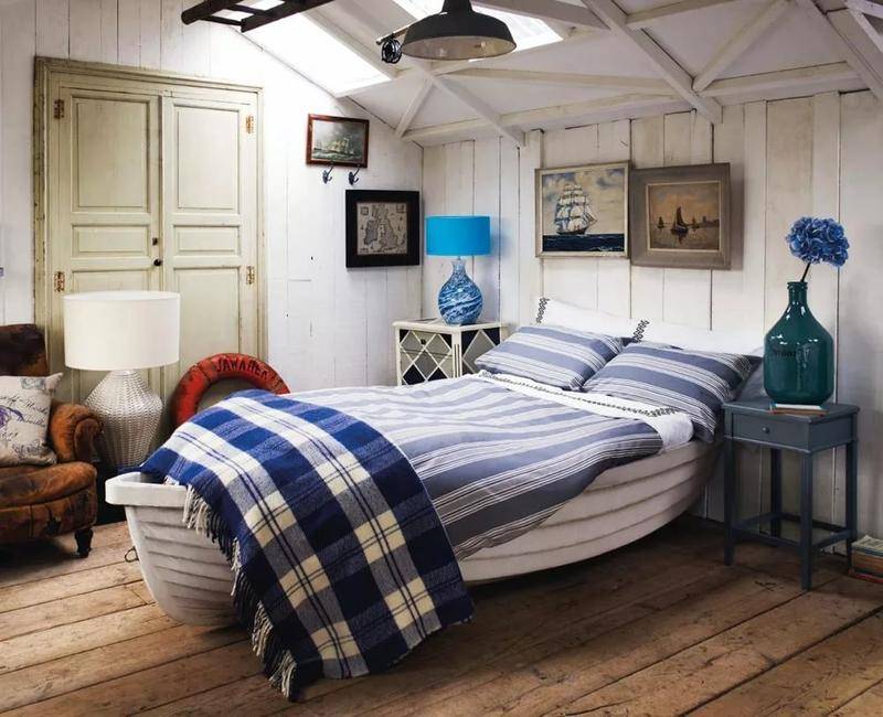 Спальня в морском стиле: 89 фото самых светлых и ярких интерьеров
