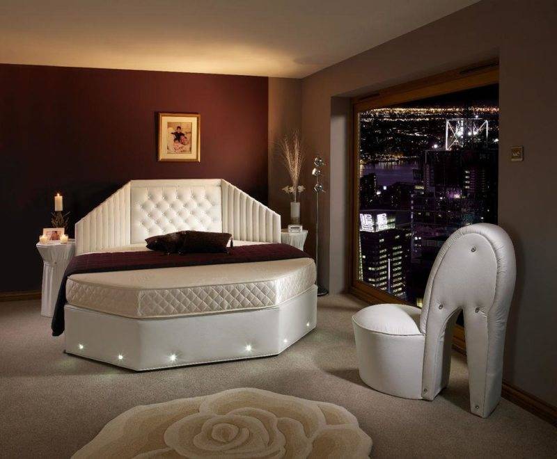 Круглая кровать в спальне — фото красивых моделей в интерьере спальни