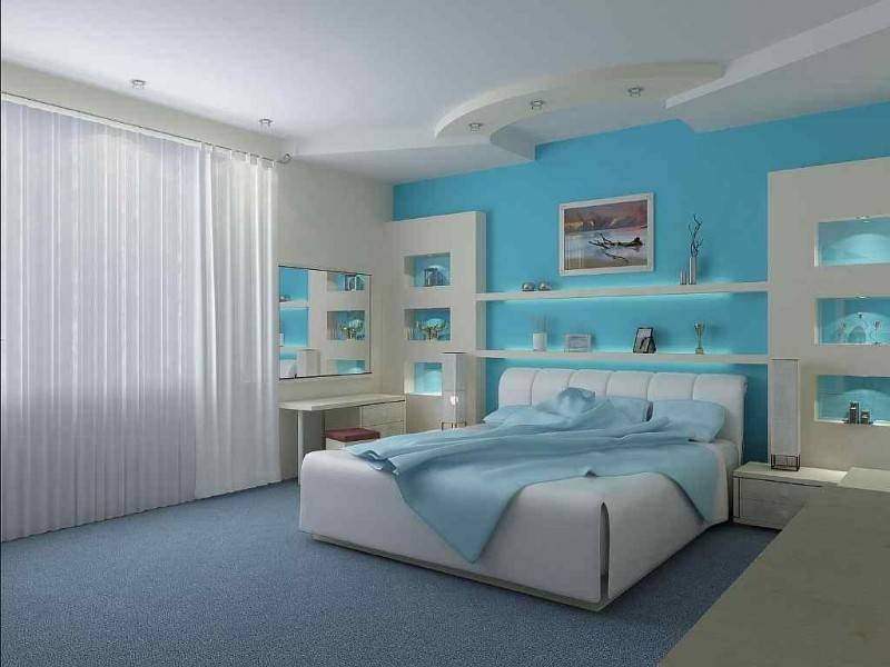 Спальня в голубых тонах – интерьер с новым настроением
