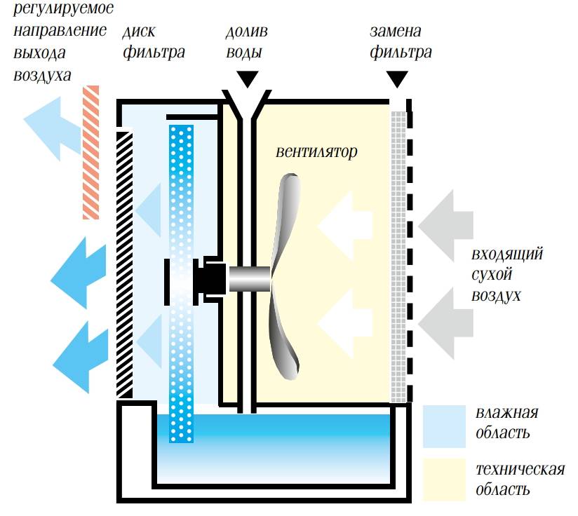 Как работает увлажнитель воздуха в комнате