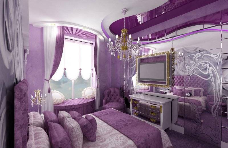 Спальня в серо-фиолетовых тонах (33 фото): дизайн интерьера в серо-фиолетовом цвете