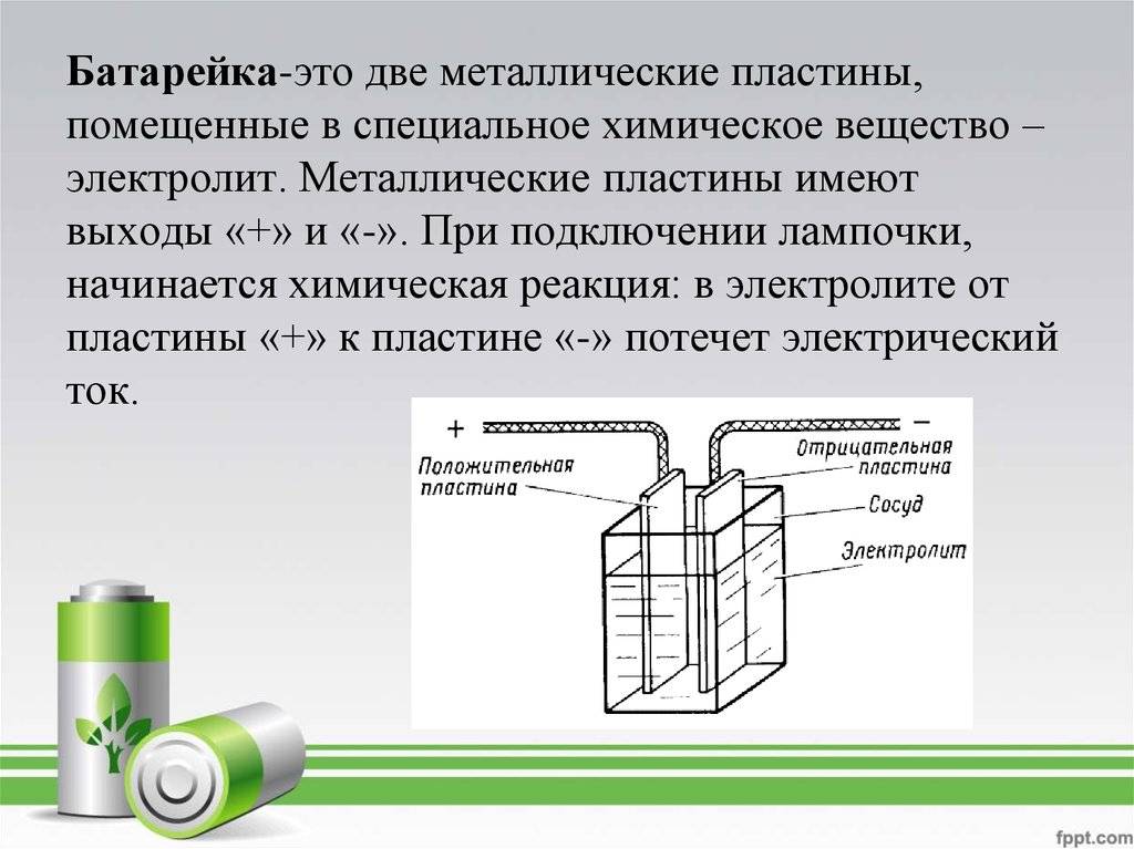 Схема физика батарейка