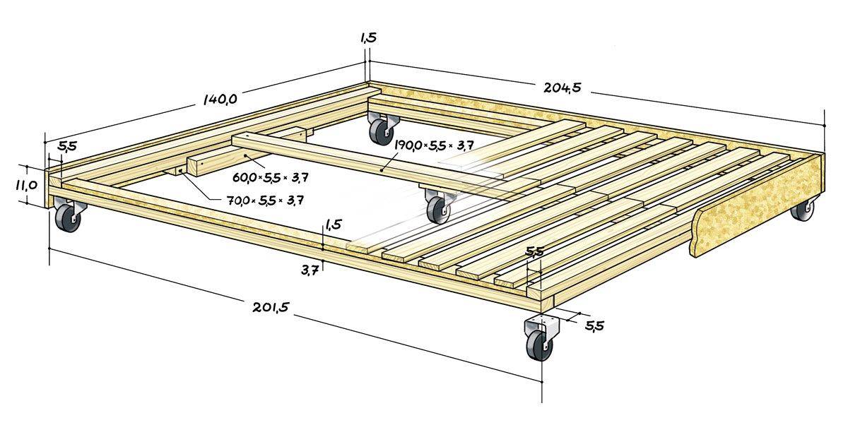 Кровать-подиум своими руками: как сделать в домашних условиях пошагово, с ящиками, схемы и чертежи, поэтапная инструкция