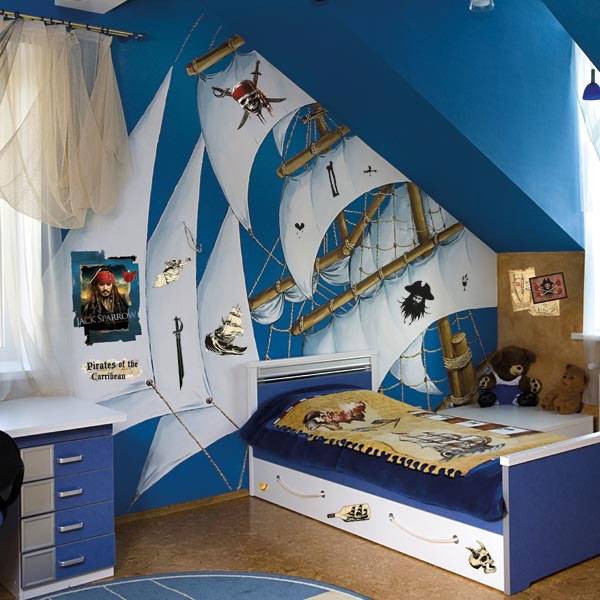 Детская комната в морском стиле - варианты оформления интерьера для мальчика и девочки, планировка и зонирование пространства, идеи на фото