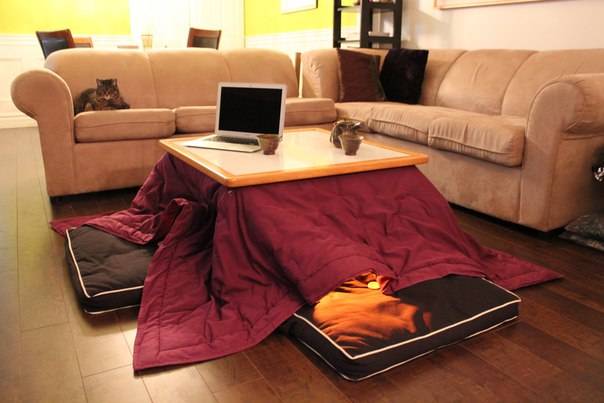 Котацу — гибрид стола, одеяла и обогревателя