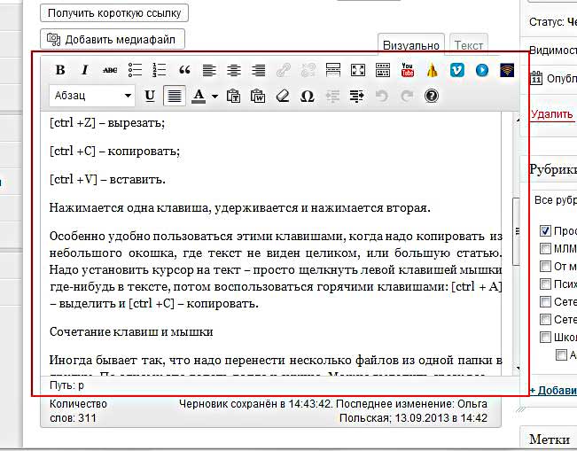 Место куда пользователь заносит требуемую информацию с помощью клавиатуры