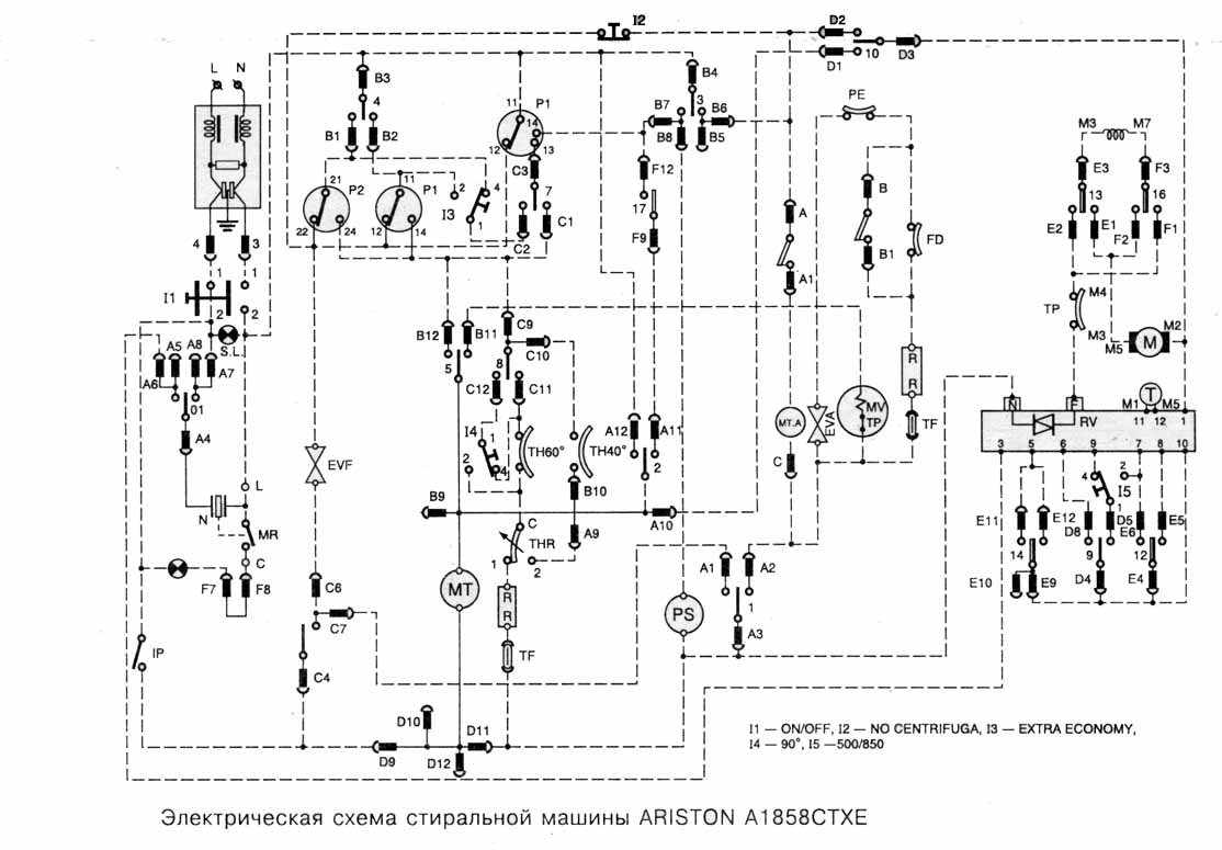 Плата управления стиральной машины аристон схема