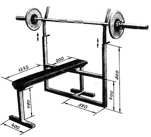Схема скамьи для жима