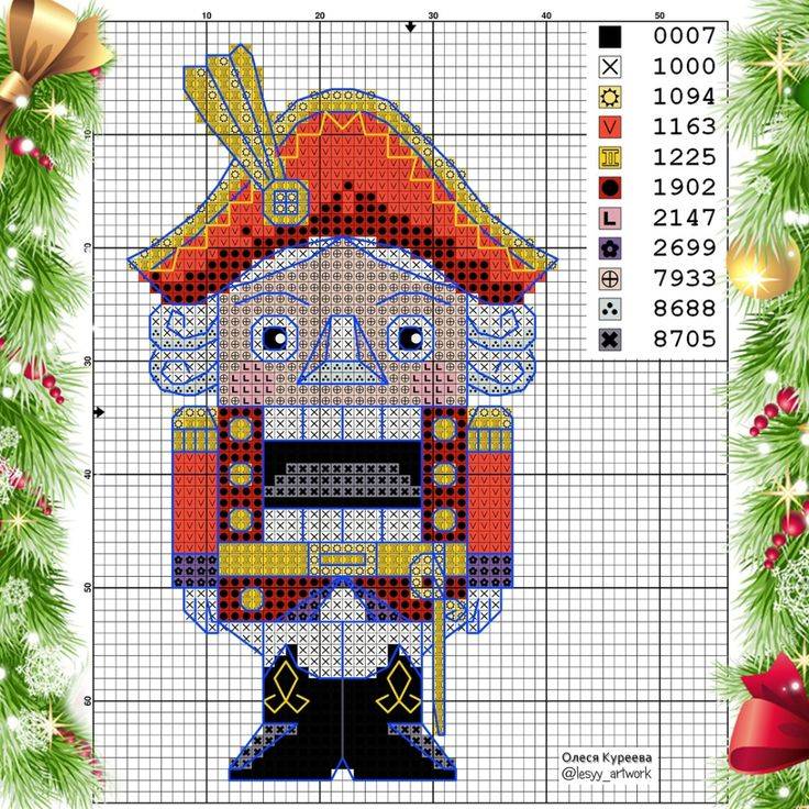 Щелкунчик схема вышивки