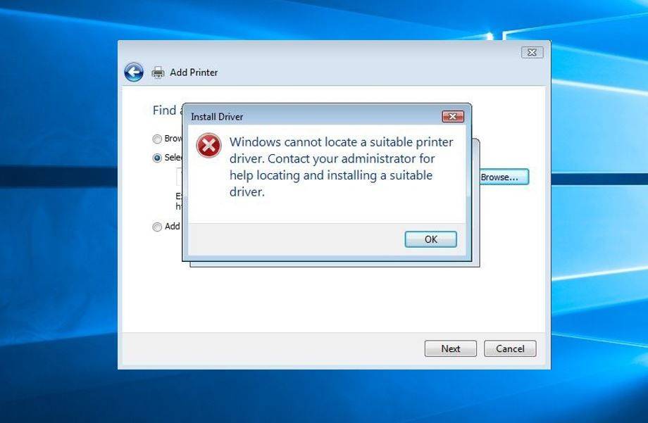 Не виден сетевой принтер в windows 10