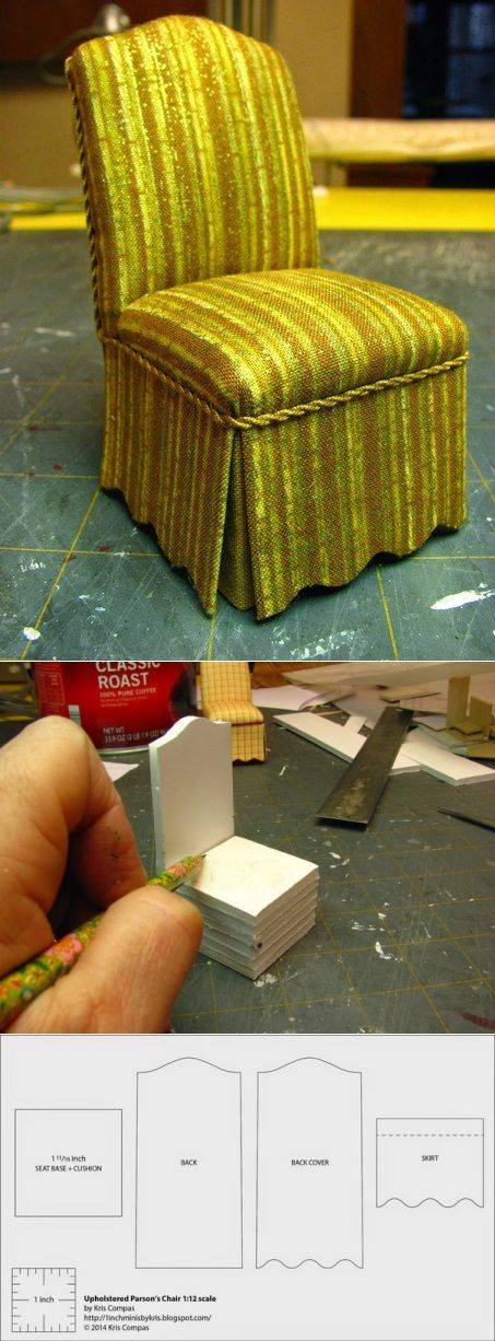 Схема стула из бумаги. стул из бумаги. какими способами делается кукольная мебель из бумаги