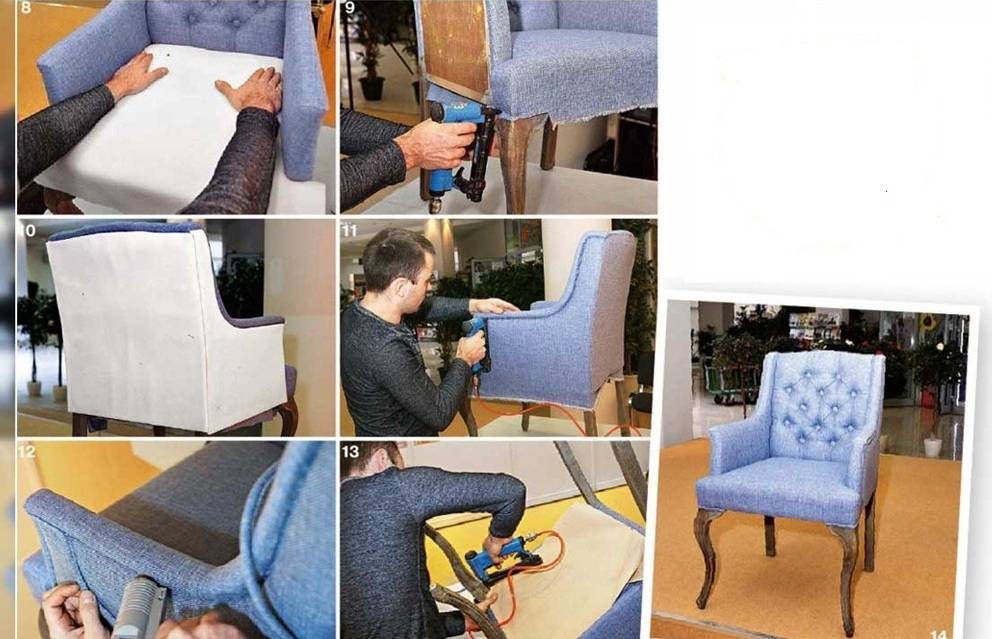 Реставрация кресла, инструменты, пошаговый алгоритм обновления, сборка