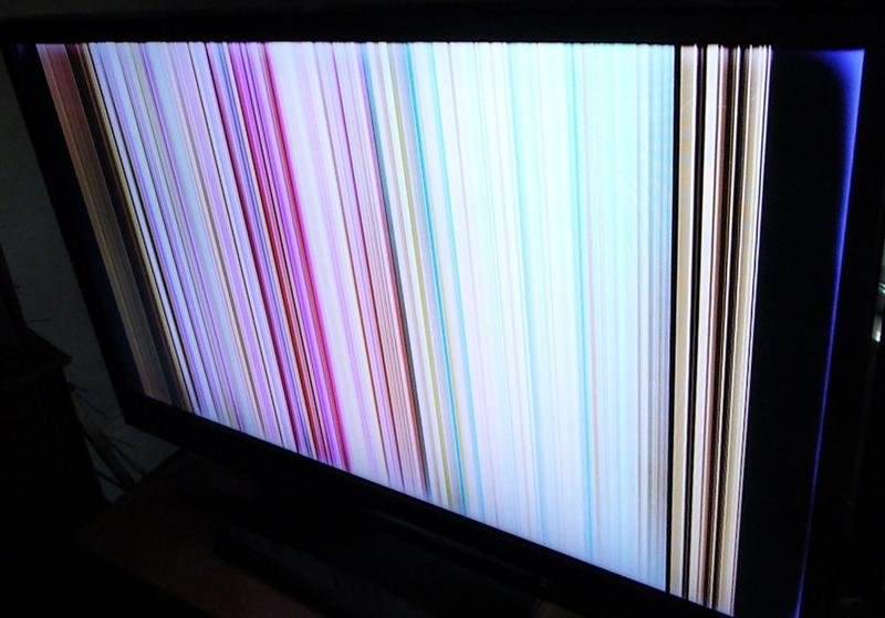 Вертикальная черная полоса на экране телевизора самсунг