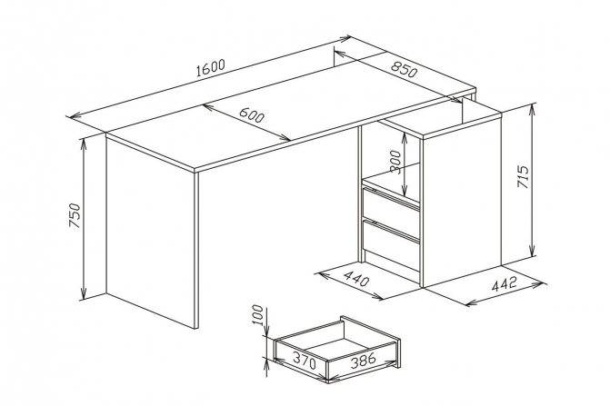 Высота стола: стандартные размеры письменного, компьютерного и обеденного столов :: syl.ru