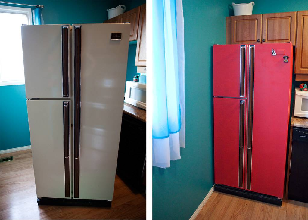 Не побоялась и перекрасила холодильник в цвет кухни, родители в восторге