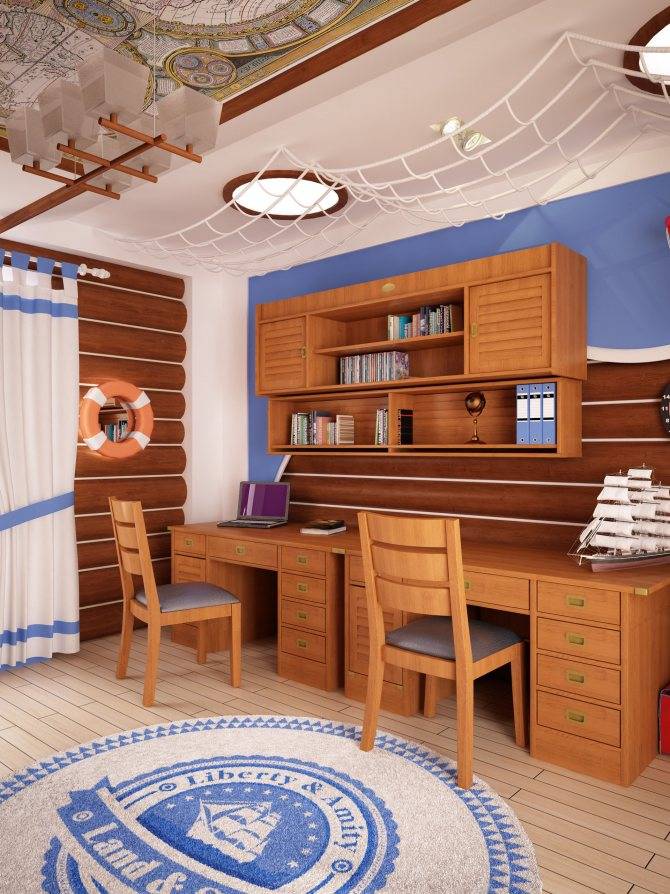 Морской стиль в дизайне детской комнаты для мальчиков и девочек