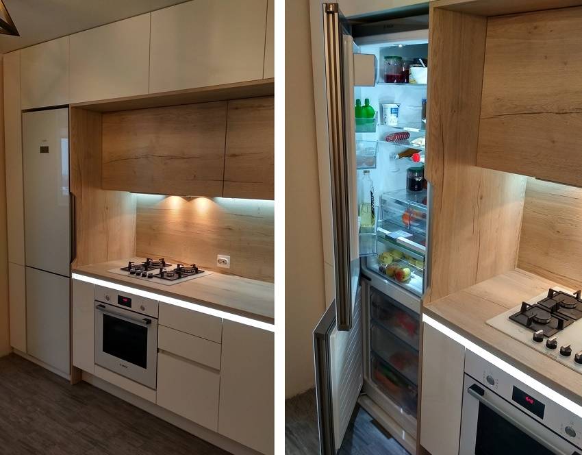 Как встроить обычный холодильник в шкаф? - mebitex.ru