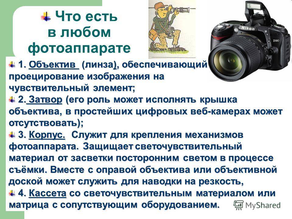 В фотоаппарате используется изображение физика