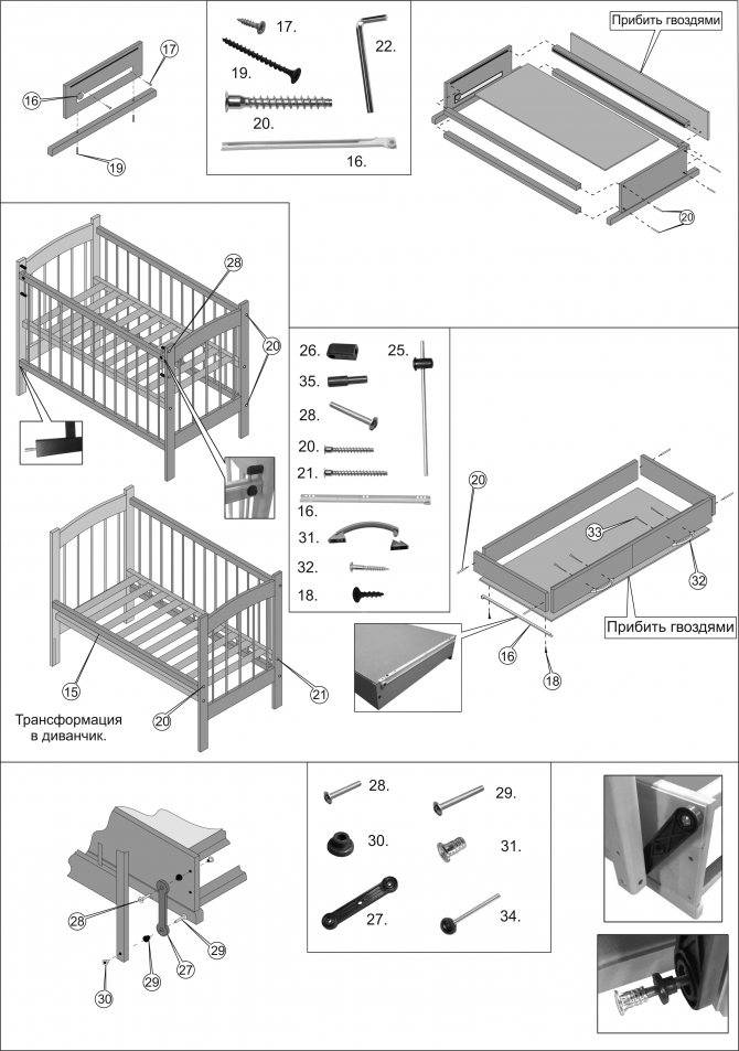 Подробно о том, как собрать подъемную и обычную кровать: инструкции и схемы