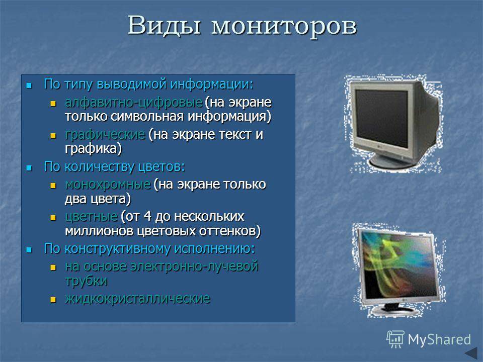 Все о типах и видах компьютерных мониторов