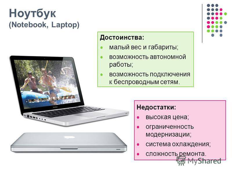 Преимущества и недостатки работы с ноутбуком нетбуком карманным компьютером презентация
