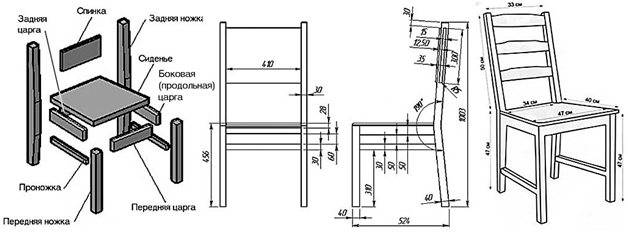 Чертеж кресла адирондак из дерева с размерами