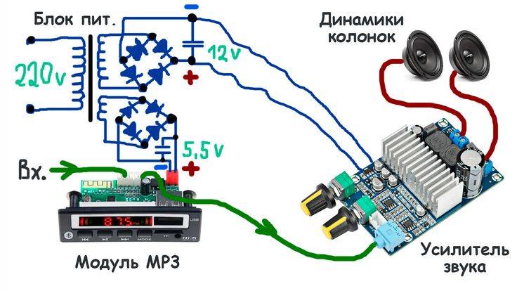 Схема mp3 модуля