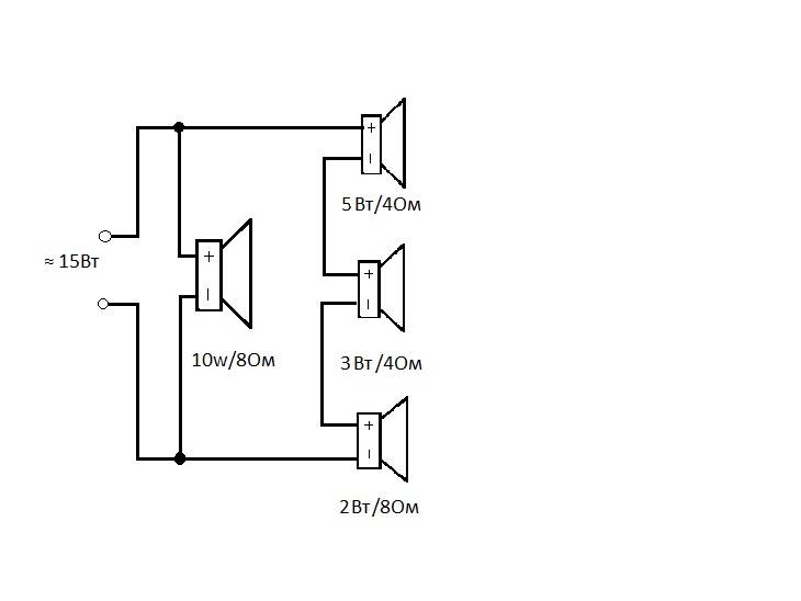 Схема подключения динамиков на колонке