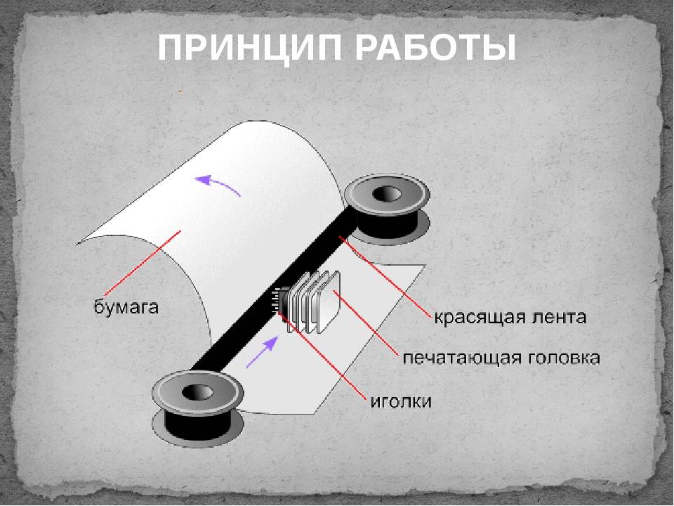 Принтер формирующий изображение ударами иголок печатающей головки через красящую ленту называется