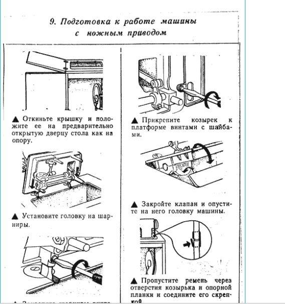 Схема швейной машинки подольск 142