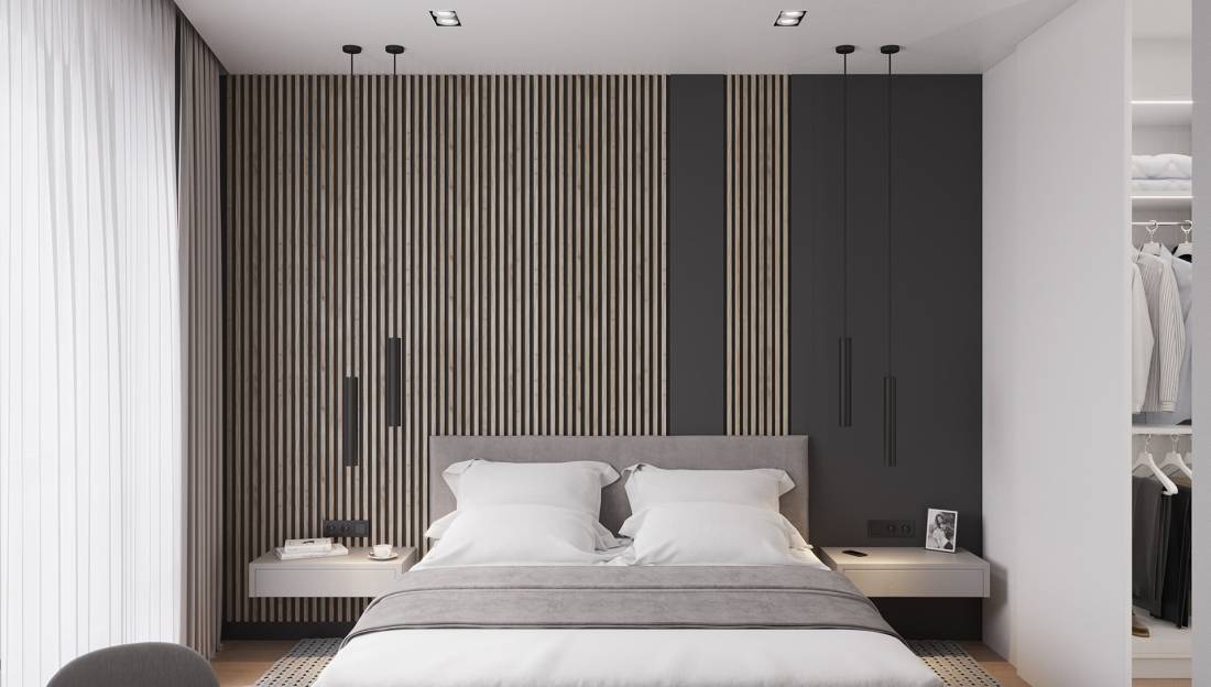 Интерьер спальни в стиле минимализм - строгая сдержанность