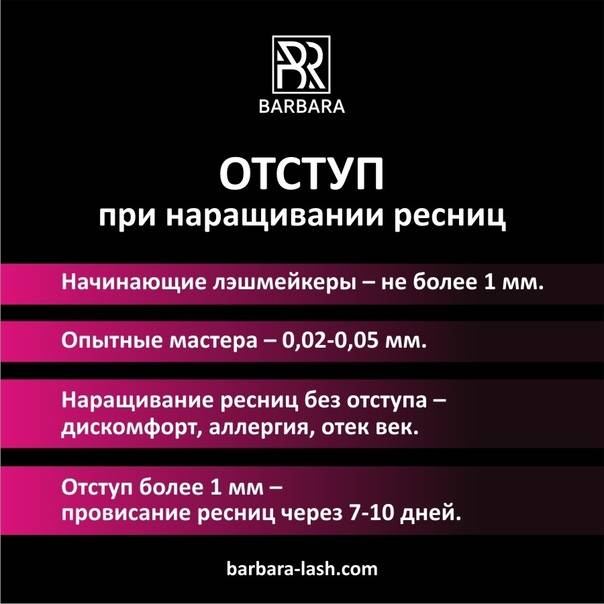 Отступ в наращивании ресниц фото