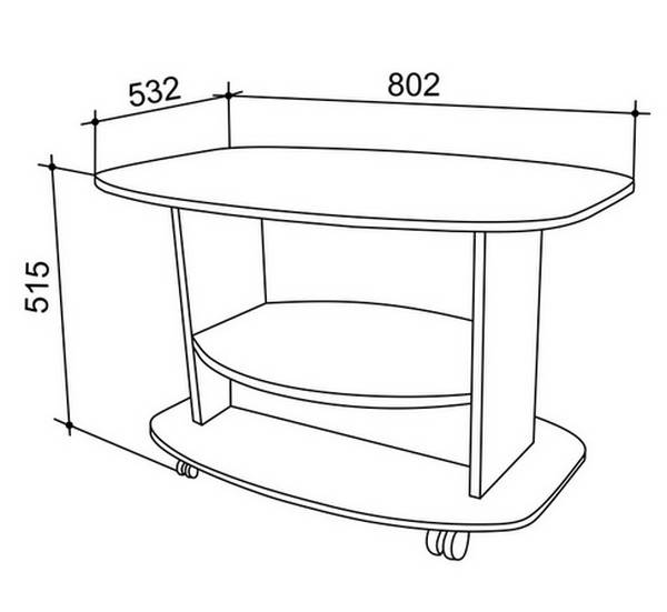 Стандартные размеры журнального столика: высота и ширина, каковы стандарты, стол высотой 60 или 70 см