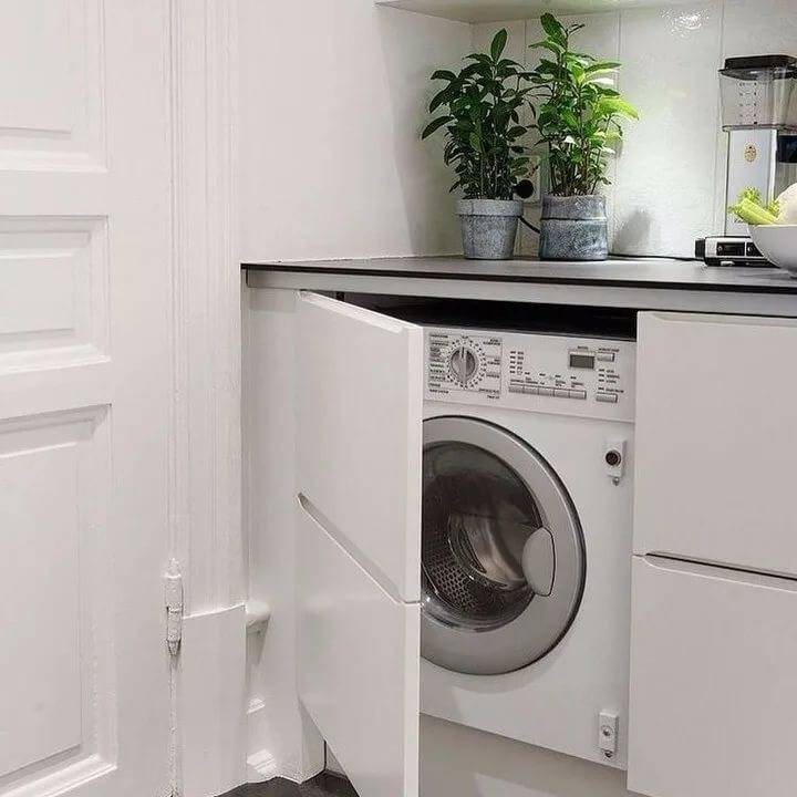 9 мест куда поставить стиралку на кухне