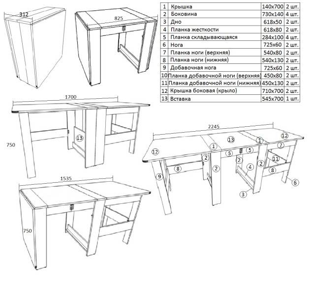 Как сделать стол книжку. как сделать стол-книжку: чертежи с размерами, пошаговая инструкция, фото и видео. грамотный выбор изделия