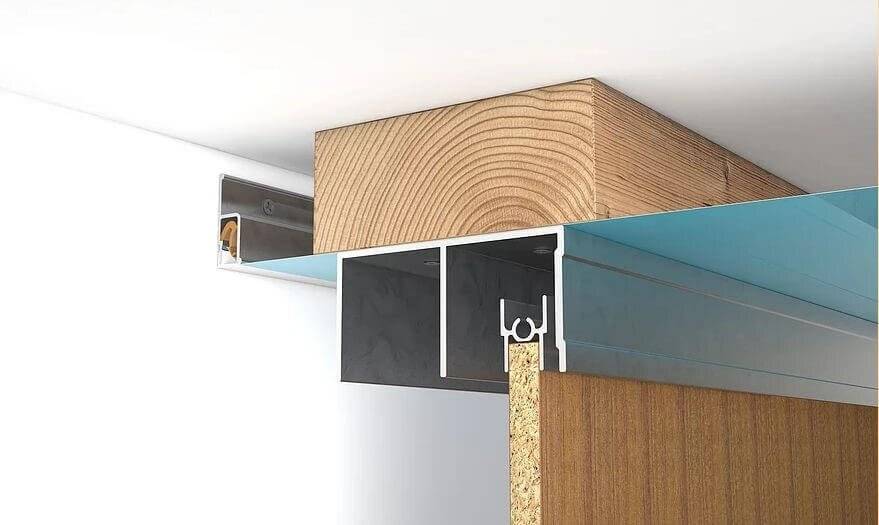 Натяжной потолок и шкаф купе (50 фото) — закладная под встроенный шкаф или что сначала делать
