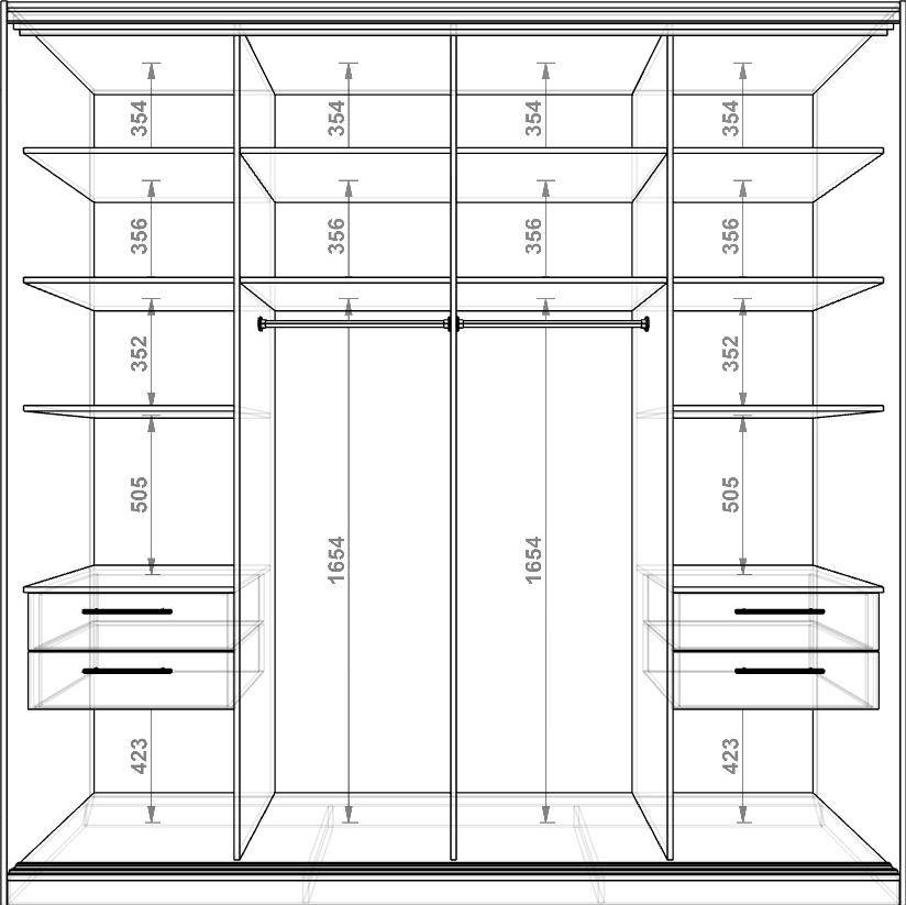 Стандартные размеры шкафа купе и их основные параметры