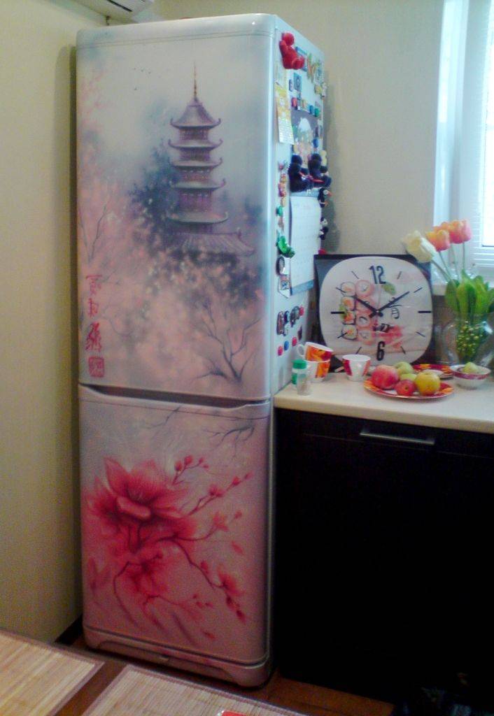 Чем можно покрасить холодильник: рисунки, декупаж и другие способы дизайна, видео и фото  | mirnadivane.ru