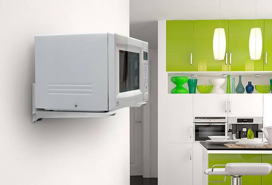 Как повесить микроволновку на стену: выбор места на кухне